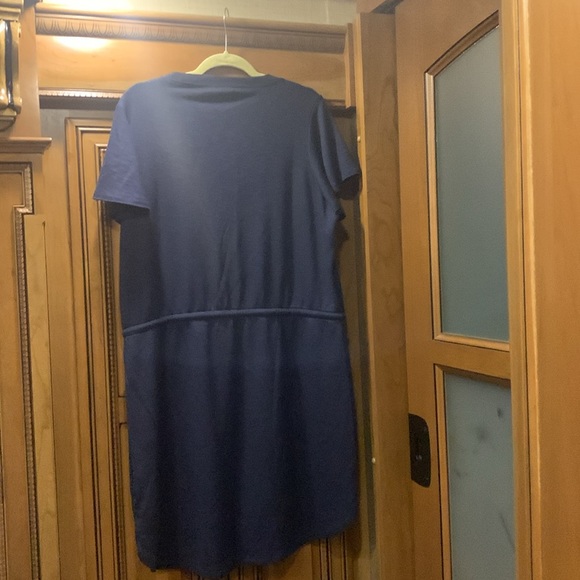 NWOT Paige Brielle Navy Drawstring Waist T-Shirt Dress Size X-Large - Picture 11 of 14